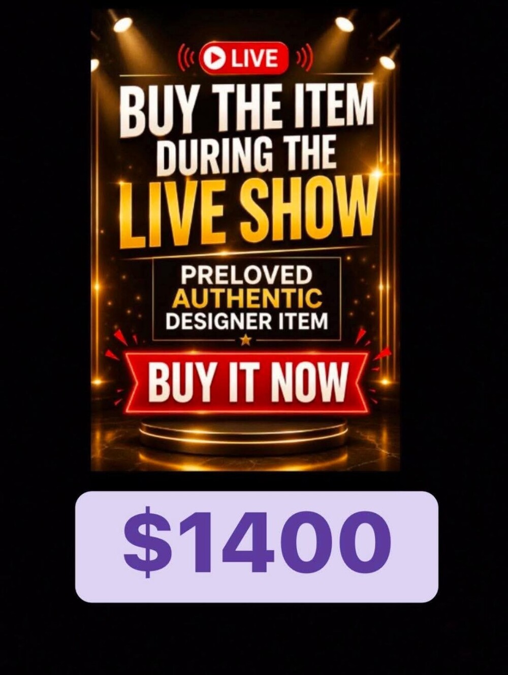 🙏🔥  $1400 BUY YOUR FAVORITE ITEM DURING THE LIVE SHOWPRELOVED AUTHENTIC DESIGN